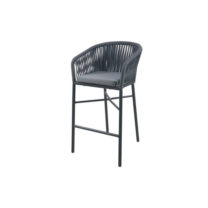 Taburete Tuka apilable exterior y cuerda trenzada|Taburetes de terraza
