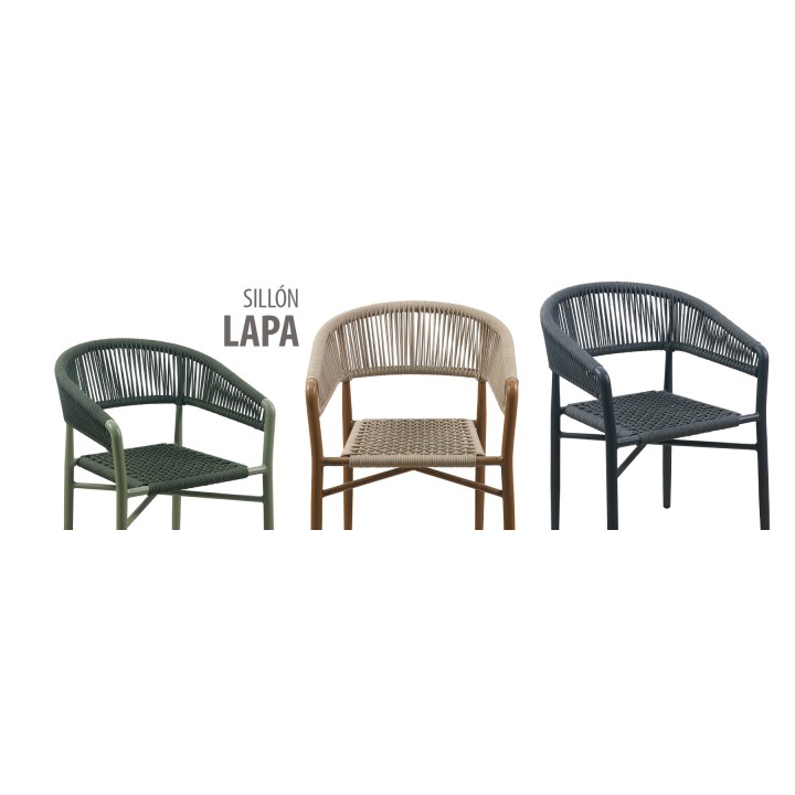 Sillón Lapa aluminio y trenzado exterior|Sillas y mesas de madera