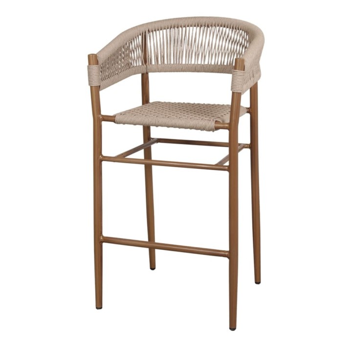 Taburete Lapa aluminio y trenzado exterior|Sillas y mesas de madera