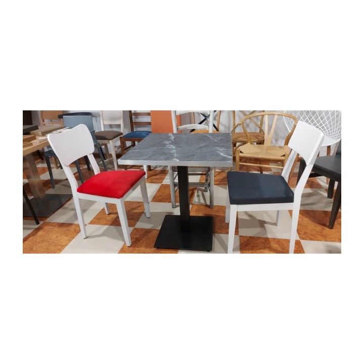 Mesa cheste melamina marmol canto metalico- Mesas para bares