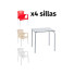 Pack 11: Mesa Compacto 70x70 + 4 Sillas paris