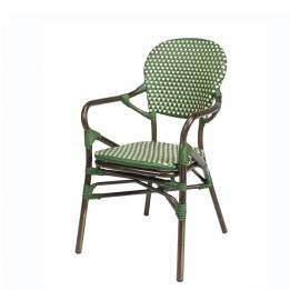 ▷Sillón Orleans【Acabado aluminio Nogal o Bambú】Bares y restaurantes