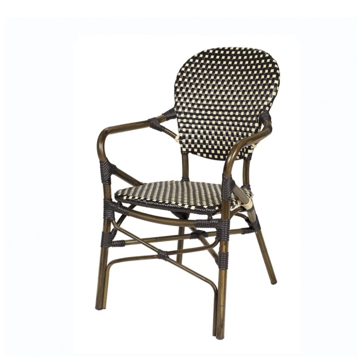 ▷Sillón Orleans【Acabado aluminio Nogal o Bambú】Bares y restaurantes