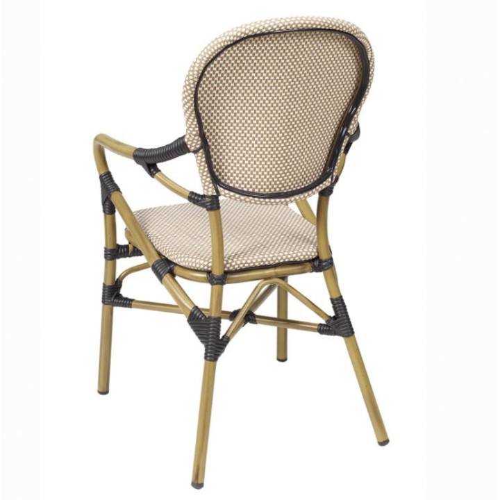 ▷Sillón Orleans textilene【Acabado aluminio Bambú】Bares Ofertas