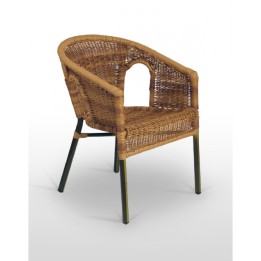 Sillón Halle - Sillas de aluminio dark bambú| Sillas bistro parisinas