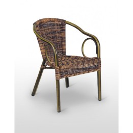 Sillón Salzburgo - Sillas aluminio dark bambú| Sillas parisinas