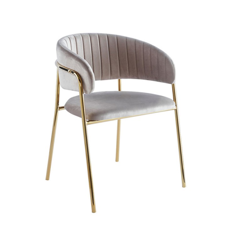 Silla Nicola Terciopelo armazón Golden|Sillas de comedor retro
