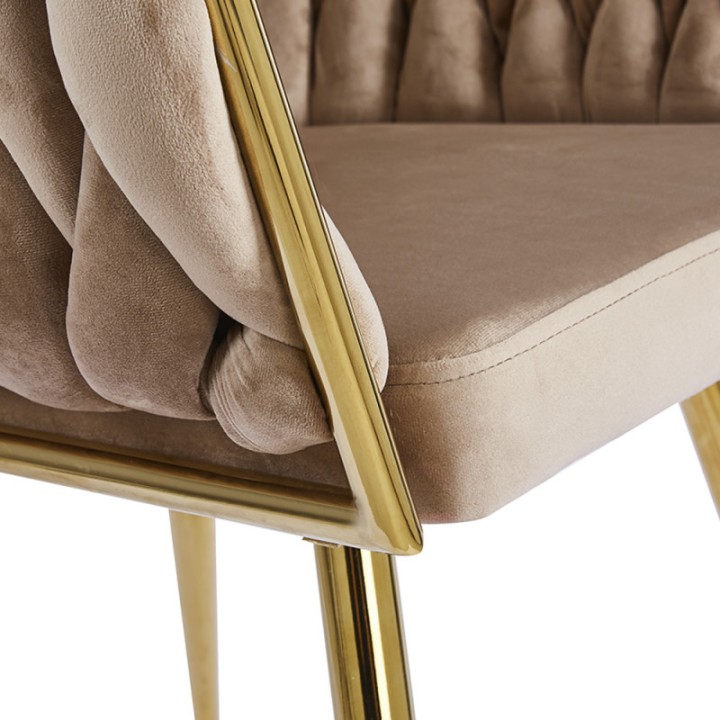 Sillón Triana Golden Terciopelo|Mobiliario nórdico, vintage tapizado