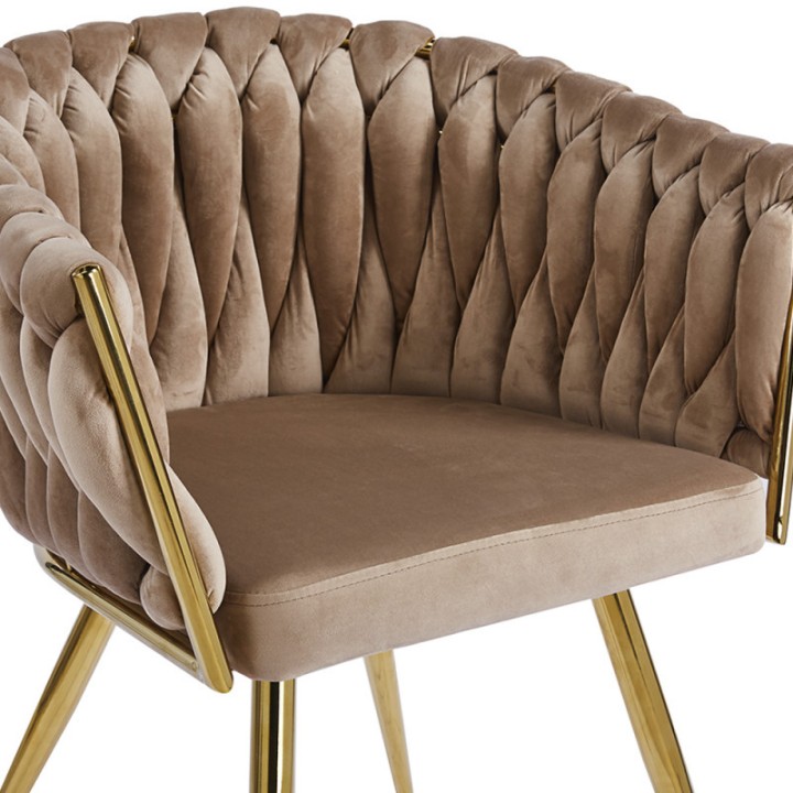 Sillón Triana Golden Terciopelo|Mobiliario nórdico, vintage tapizado