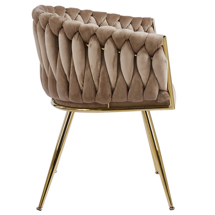 Sillón Triana Golden Terciopelo|Mobiliario nórdico, vintage tapizado