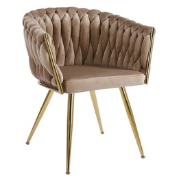 Sillón Triana Golden Terciopelo|Sillá comedor vintage y nórdico