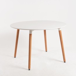 Mesa Nórdica Redonda Blanca 110 cm| Mesas nórdicas para bares, restaurantes y hoteles