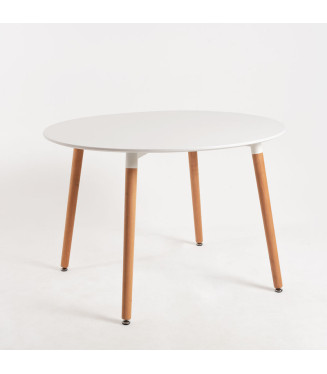 Mesa Nórdica Redonda Blanca 110 cm| Mesas nórdicas para bares, restaurantes y hoteles