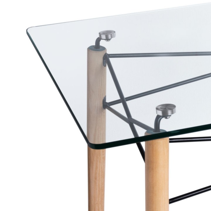 Mesa Nórdica Glass Rectangular 120 cm x 80 cm - Sillas y Mesas de madera FJM