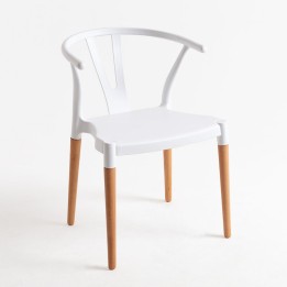 Silla Atxine| Silla nordica madera polipropileno apilable