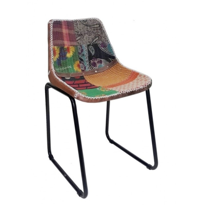 Silla Estorelva|Silla tapizada patchwork- retro