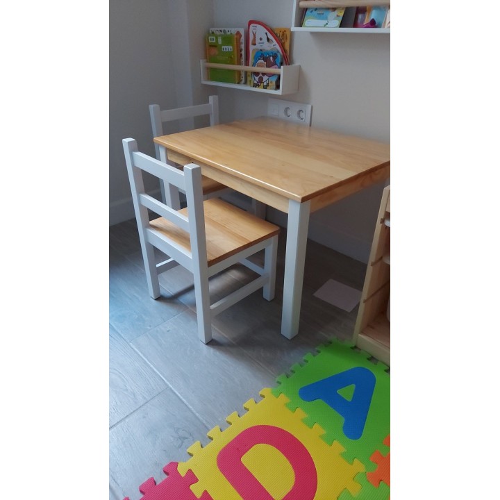 PacK Infantil 1 Mesa +2 sillas madera anea |Sillas y Mesas de madera
