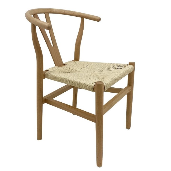 Silla Wishbone apilable haya