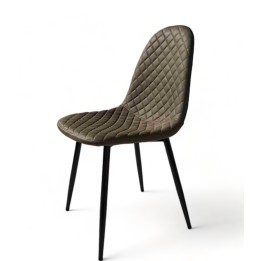 Silla Boro Negro polipiel musgo- Sillas y Mesas de madera