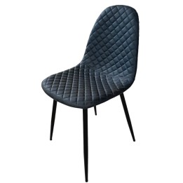 Silla Boro Negro polipiel azul|Silla Hosteleria tapizada barata