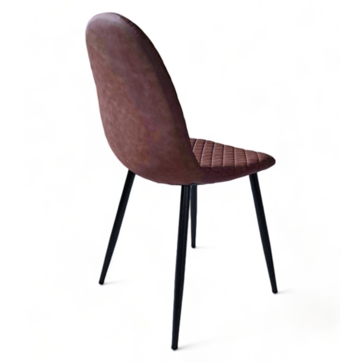 Silla Boro Negro polipiel arcilla- Sillas y Mesas de madera
