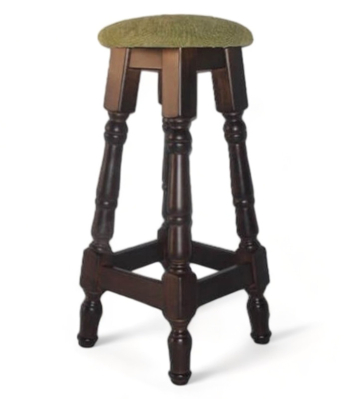 Taburete madera torneado Francés  Tapizado| Taburete thonet clasico