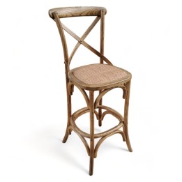 Taburete Thonet respaldo Crossback|Taburete madera roble envejecido