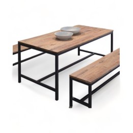 Pack mesa y 2 Banco Greensburg|Oferta bares y restaurantes mesas y bancos vintage