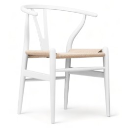 Silla Wishbone blanca | Wishbone CH24 Inspiración-Mobiliario Interioristas nórdica