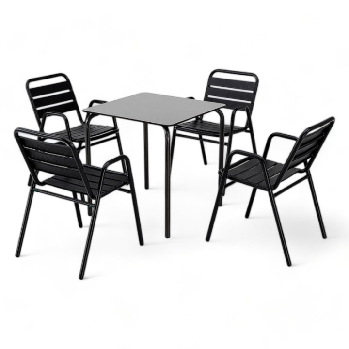 Pack 36 -Terraza mesa compact plus 4 sillon lamas aluminio- PROMOCIÓN