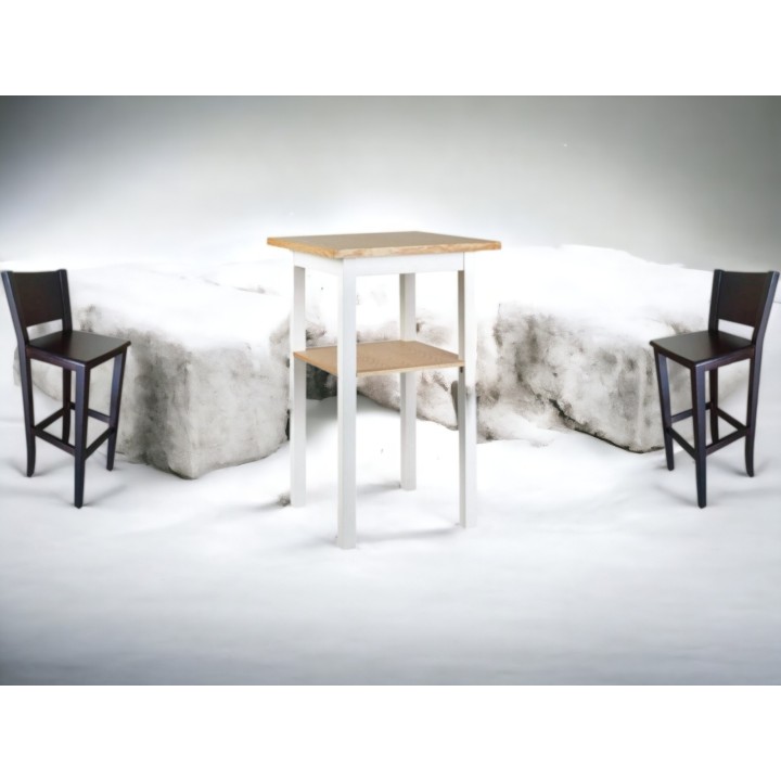 Pack 12: Mesa alta Bilbao 2  taburetes milan- Sillas y Mesas de madera