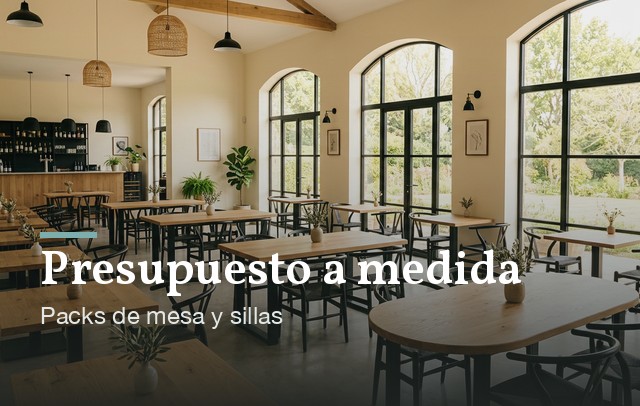 Presupuesto a medida de packs de mesa y sillas